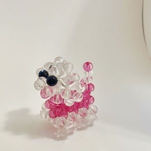 HANDMADE VINTAGE BEADED LITTLE POODLE DOG